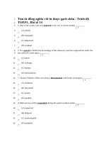 Tài liệu Tìm từ đồng nghĩa với từ được gạch chân - Trình độ TOEFL, Bài số 14 ppt