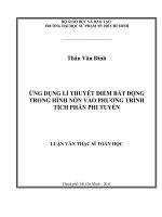 ứng dụng lí thuyết điểm bất động trong hình nón vào phương trình tích phân phi tuyến