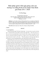 Biện pháp quản lí đội ngũ giảng viên của trường cao đẳng kinh tế kỹ thuật thái bình giai đoạn 2011  2020