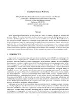 Tài liệu Security for Sensor Networks pdf