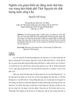 Nghiên cứu giảm thiểu tác động nước thải khu vực trung tâm thành phố thái nguyên tới chất lượng nước sông cầu