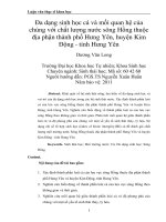 Đa dạng sinh học cá và mối quan hệ của chúng với chất lượng nước sông hồng thuộc địa phận thành phố hưng yên, huyện kim động   tỉnh hưng yên