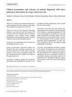 Tài liệu Clinical presentation and outcome of patients diagnosed with active pulmonary tuberculosis in a large critical care unit docx