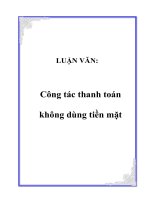 LUẬN VĂN Công tác thanh toán không dùng tiền mặt