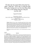 Tổ chức dạy học ngoại khóa trong dạy học phần  điện học vật lý lớp 11 trung học phổ thông theo hướng tích cực hóa hoạt động nhận thức và bồi dưỡng năng lực sáng tạo của học sinh