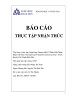 báo cáo thực tập nhận thức ngân hàng thương mại cổ phần xuất nhập khẩu việt nam