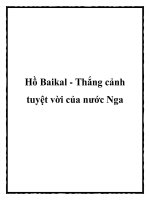 Tài liệu Hồ Baikal - Thắng cảnh tuyệt vời của nước Nga pdf