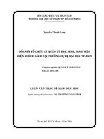 đổi mới tổ chức và quản lý học sinh, sinh viên diện chính sách tại trường dự bị đại học tp.hcm