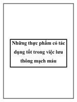 Tài liệu Những thực phẩm có tác dụng tốt trong việc lưu thông mạch máu pdf
