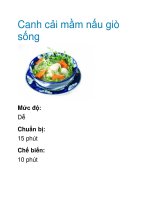Tài liệu Canh cải mầm nấu giò sống docx