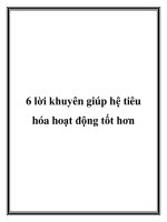 Tài liệu 6 lời khuyên giúp hệ tiêu hóa hoạt động tốt hơn docx
