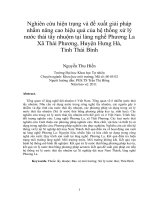 Nghiên cứu hiện trạng và đề xuất giải pháp nhằm nâng cao hiệu quả của hệ thống xử lý nước thải tẩy nhuộm tại làng nghề phương la xã thái phương, huyện hưng hà, tỉnh thái bình