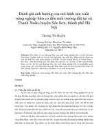 Đánh giá ảnh hưởng của mô hình sản xuất nông nghiệp hữu cơ đến môi trường đất tại xã thanh xuân, huyện sóc sơn, thành phố hà nội