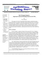 Tài liệu The US Organic Industry: Important Trends and Emerging Issues for the USDA ppt