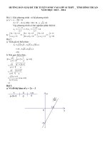 Tài liệu HƯỚNG DẪN GIẢI ĐỀ THI TUYỂN SINH VÀO LỚP 10 THPT _ TỈNH BÌNH THUẬN NĂM HỌC: 2013 – 2014 docx