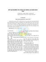 Tài liệu Kết quả nghiên cứu chọn tạo giống lúa ngắn ngày XT7 pot