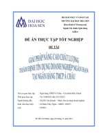 giải pháp nâng cao chất lượng thẩm định tín dụng doanh nghiệp ngắn hạn tại ngân hàng tmcp á châu