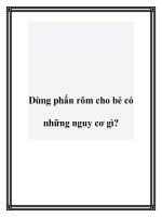 Tài liệu Dùng phấn rôm cho bé có những nguy cơ gì? pptx