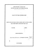 Phân vùng sử dụng năng lượng gió và năng lượng mặt trời trên lãnh thổ Việt Nam