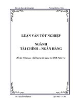 Nâng cao chất lượng tín dụng tại SHB Nghệ An