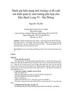 Đánh giá hiện trạng môi trường và đề xuất mô hình quản lý môi trường phù hợp cho đảo bạch long vĩ   hải phòng