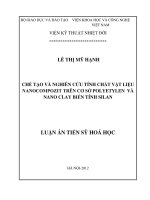 CHẾ TẠO VÀ NGHIÊN CỨU TÍNH CHẤT VẬT LIỆU NANOCOMPOZIT TRÊN CƠ SỞ POLYETYLEN VÀ NANO CLAY BIẾN TÍNH SILAN