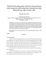 Thiết kế bài giảng môn sinh học trong chương trình trung học phổ thông theo hướng làm tăng hứng thú học tập của học sinh