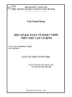 một số bài toán về poset tôpô trên một tập cố định