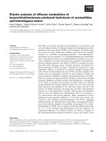 Tài liệu Báo cáo khoa học: Kinetic analysis of effector modulation of butyrylcholinesterase-catalysed hydrolysis of acetanilides and homologous esters pdf