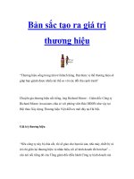 Tài liệu Bản sắc tạo ra giá trị thương hiệu pdf
