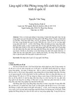 Làng nghề ở hải phòng trong bối cảnh hội nhập kinh tế quốc tế