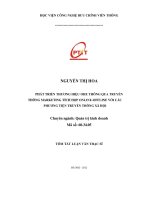 Phát triển thương hiệu OHE thông qua truyền thông marketing tích hợp online offline với các phương tiện truyền thông xã hội