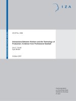 Tài liệu Interactions Between Workers and the Technology of Production: Evidence from Professional Baseball doc