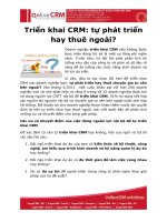 Tài liệu Triển khai CRM: tự phát triển hay thuê ngoài? pptx