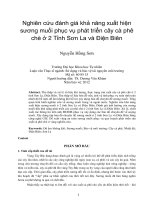 Nghiên cứu đánh giá khả năng xuất hiện sương muối phục vụ phát triển cây cà phê chè ở 2 tỉnh sơn la và điện biên