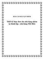 thiết kế thực đơn cho nhà hàng nhóm tự thành lập  nhà hàng mắt biển