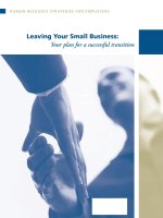 Tài liệu LEAVING YOUR SMALL BUSINESS: YOUR PLAN FOR A SUCCESSFULL TRANSITION pdf