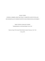 Tài liệu EXTERNAL MEMBER, MONETARY POLICY COMMITTEE, BANK OF ENGLAND AND SENIOR FELLOW, PETERSON INSTITUTE FOR INTERNATIONAL ECONOMICS pptx