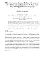 Phát triển tư duy sáng tạo cho học sinh trung học phổ thông qua dạy học chuyên đề “giải toán bằng phương pháp vectơ và tọa độ”