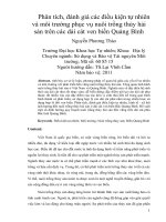 Phân tích, đánh giá các điều kiện tự nhiên và môi trường phục vụ nuôi trồng thủy hải sản trên các dải cát ven biển quảng bình