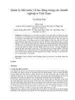 Quản lý nhà nước về lao động trong các doanh nghiệp ở việt nam