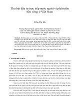 Thu hút đầu tư trực tiếp nước ngoài vì phát triển bền vững ở việt nam