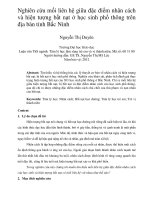 Nghiên cứu mối liên hệ giữa đặc điểm nhân cách và hiện tượng bắt nạt ở học sinh phổ thông trên địa bàn tỉnh bắc ninh