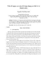 Yếu tố nguy cơ của rối loạn dạng cơ thể ở vị thành niên