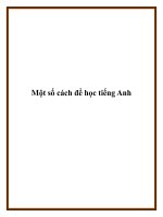 Tài liệu Một số cách để học tiếng Anh pdf