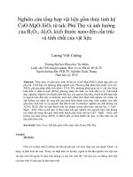 Nghiên cứu tổng hợp vật liệu gốm thủy tinh hệ cao mgo sio2 từ talc phú thọ và ảnh hưởng của b2o3, al2o3 kích thước nano đến cấu trúc và tính chất của vật liệu