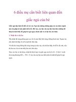 Tài liệu 6 điều mẹ cần biết liên quan đến giấc ngủ của bé pptx