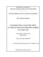 Giải pháp tăng số thu từ thuế sử dụng đất phi nông nghiệp của Việt Nam