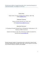 Tài liệu Performance effects of appointing other firms'''' executive directors to corporate boards: an analysis of UK firms ppt