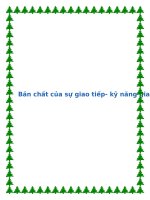 Tài liệu Bản chất của sự giao tiếp- kỹ năng giao tiếp pptx
